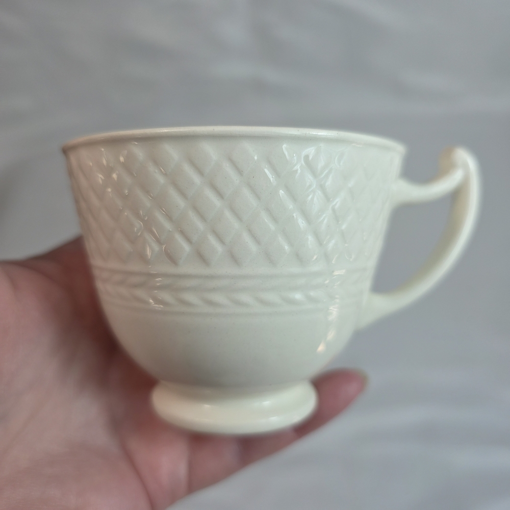 Spode Lady Anne Cup & Saucer Set Roses Center Sculptured Diamond Pattern Rim - Picture 2 of 14